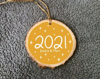 Year Personalized Wood Ornament