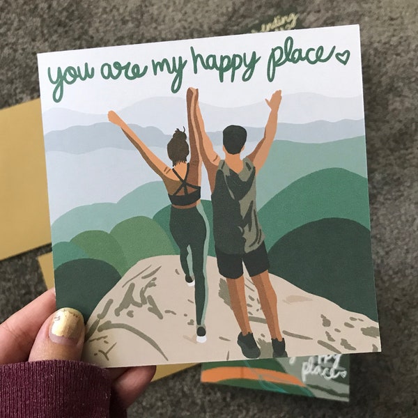 Hiking Anniversary Valentines Greeting Card