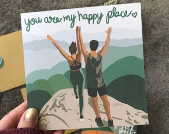 Hiking Anniversary Valentines Greeting Card