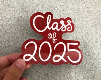 Class of 2025 Stickers, Custom School Colors Graduation Magnets