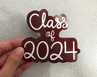 Class of 2024 Stickers, Custom School Colors Graduation Magnets