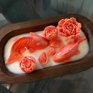 Floral Dough Bowl Candle, Floral candle bowl, Unique Home Decor Gift, Handcrafted Botanical candle, Mother’s Day gift, Valentine’s Day gift