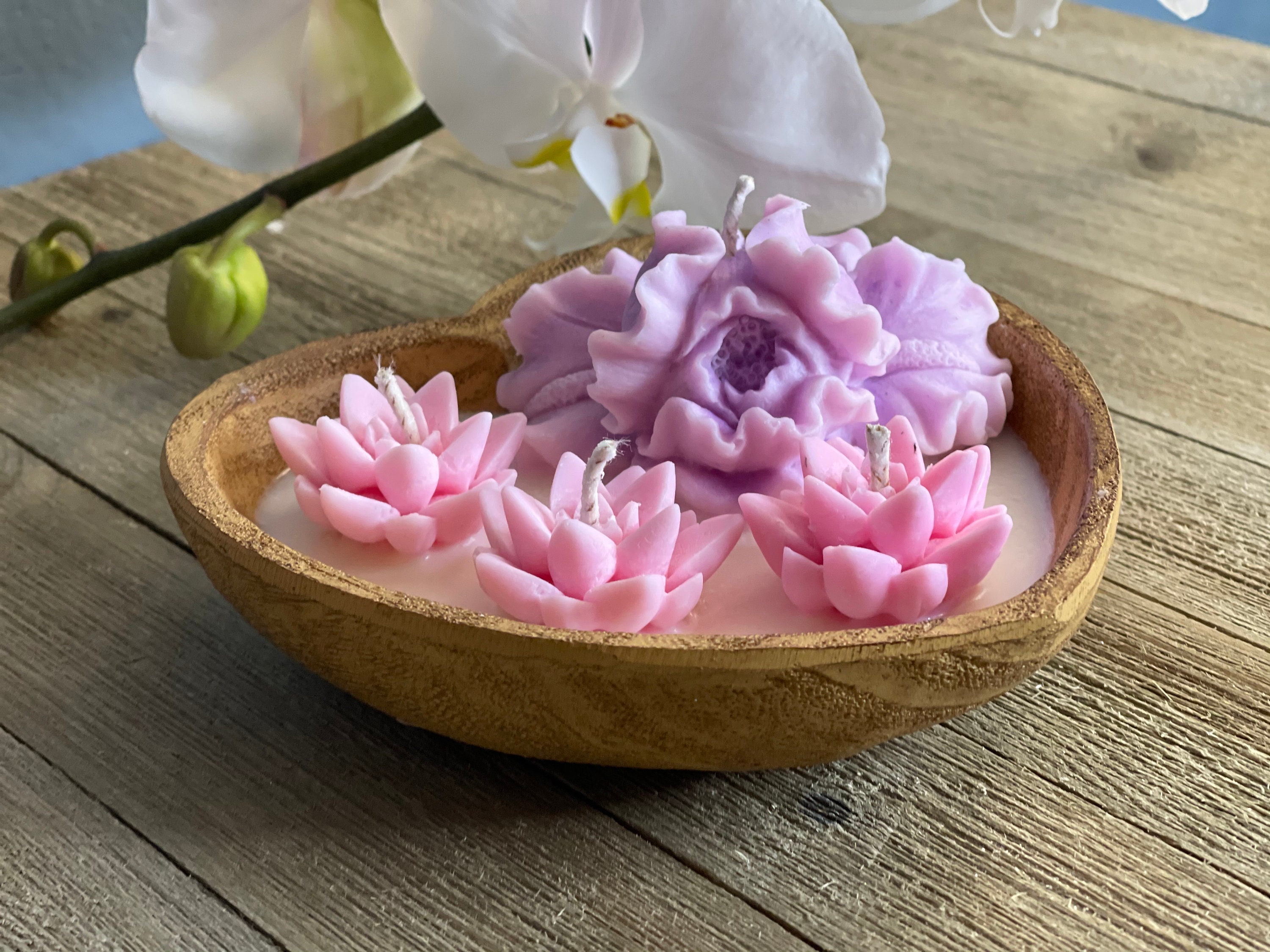 Dough bowl candle Heart bowl candle Succulent homemade Etsy