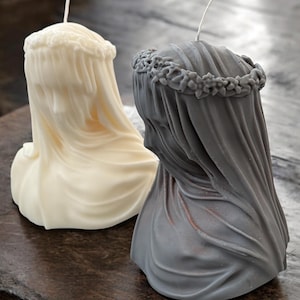 Huge Elegant Virgin Veiled Lady Candle – Handcrafted Aromatic Decor for Spiritual Home, Housewarming Gift, 3D candles, Soy candle