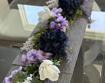 Magnolia Lavender Garland: Elegant Faux Floral Summer Centerpiece