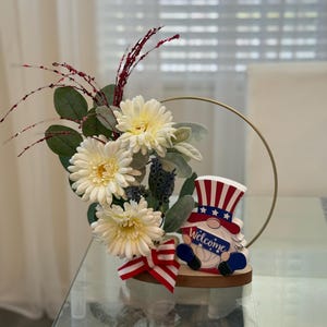 Patriotic centerpiece for table, Red white and blue, Americana decor, USA decor, 4th of July, American flag decor, firework decorations image 10