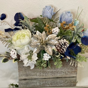 Christmas centerpiece, Christmas table centerpiece, Yellow christmas decor, Christmas flower arrangment