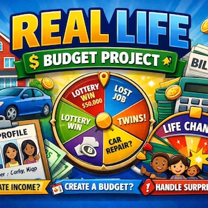 Real Life Budget Project | Financial Literacy PBL | Math & Life Skills Career Simulation | Sub Plans Grade 7–9 | Editable Classroom Activity