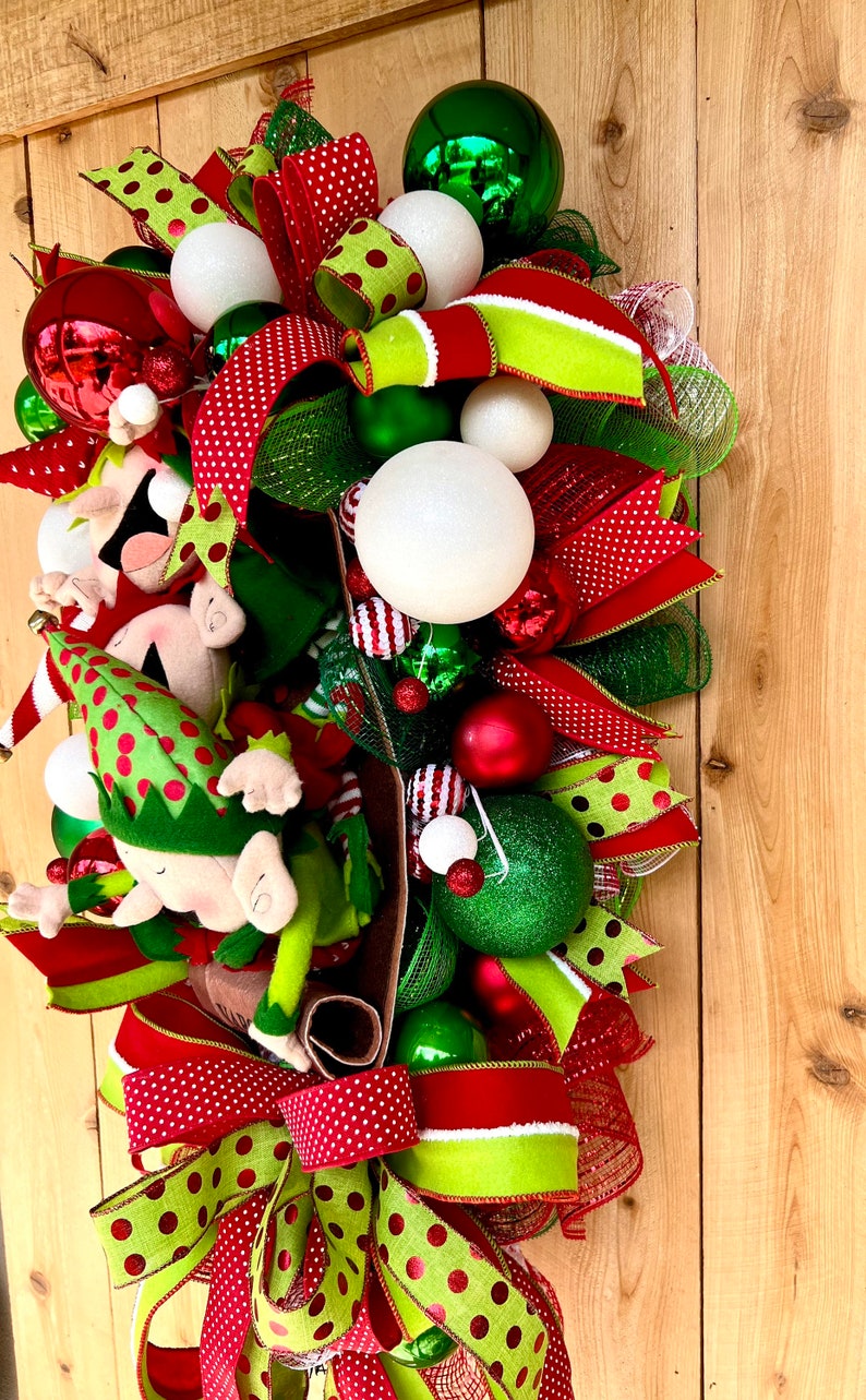 Christmas Swag Holiday Wreath Front Door Wreath Outdoor Etsy