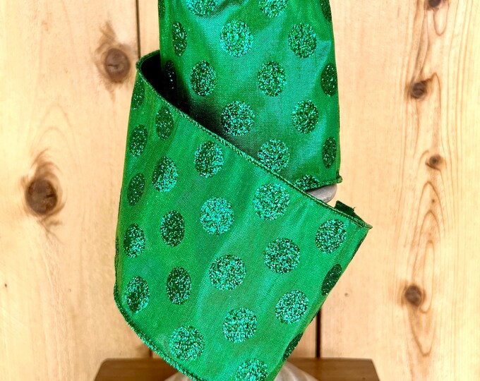 10 Yards 4 Inch Ribbon Wired Ribbon, Glitter Ribbon, Ribbon for Wreaths ...