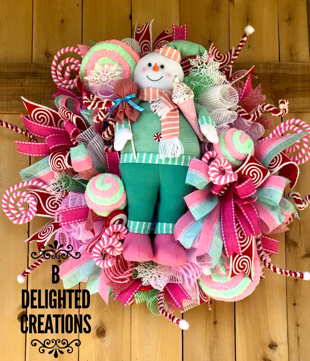 Christmas Wreath, Front Door Wreath, Whimsical Decoration, Candy Wreath ...