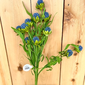 18” thistle flower bouquet, spring flowers, blue flower bush, wreath attachment, wreath supplies, Easter flowers, spring decoration,