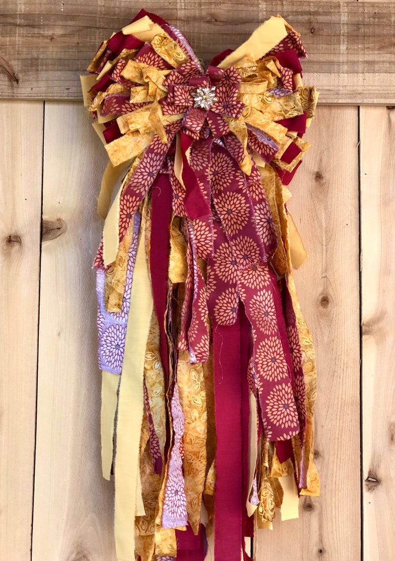Rag Bow Shabby Chic Bow for Wreath Fabric Bow Fall Print Etsy