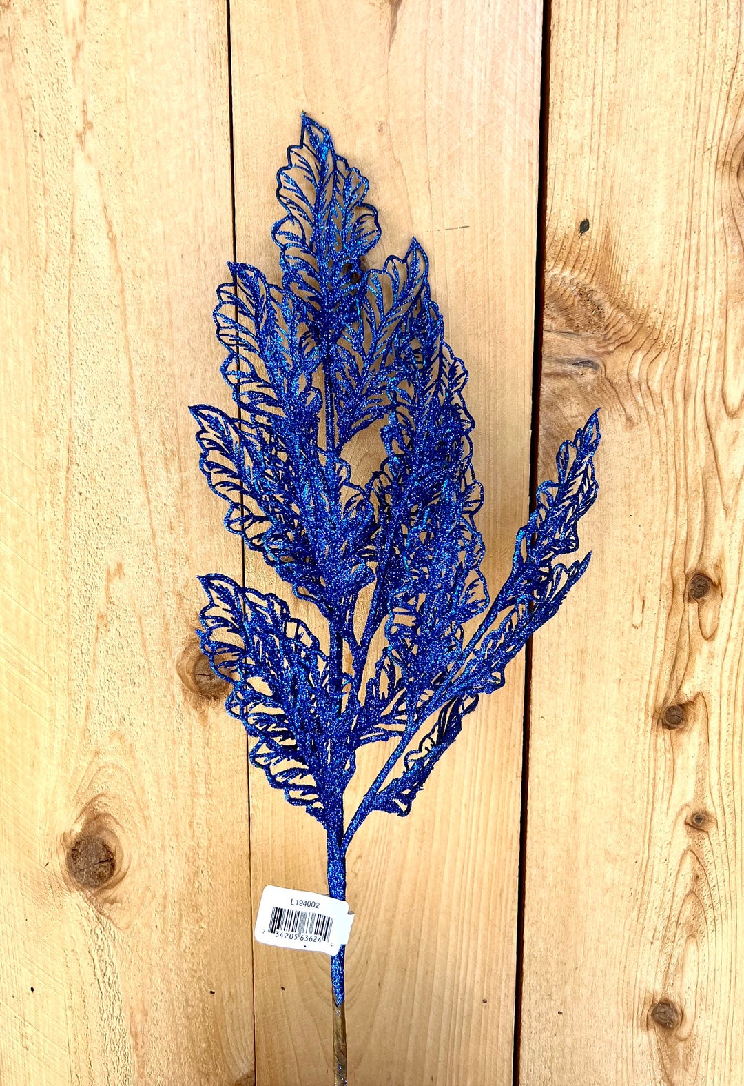 Glitter Spray Glitter Leaf Spray Blue Glitter Spray Wreath Etsy