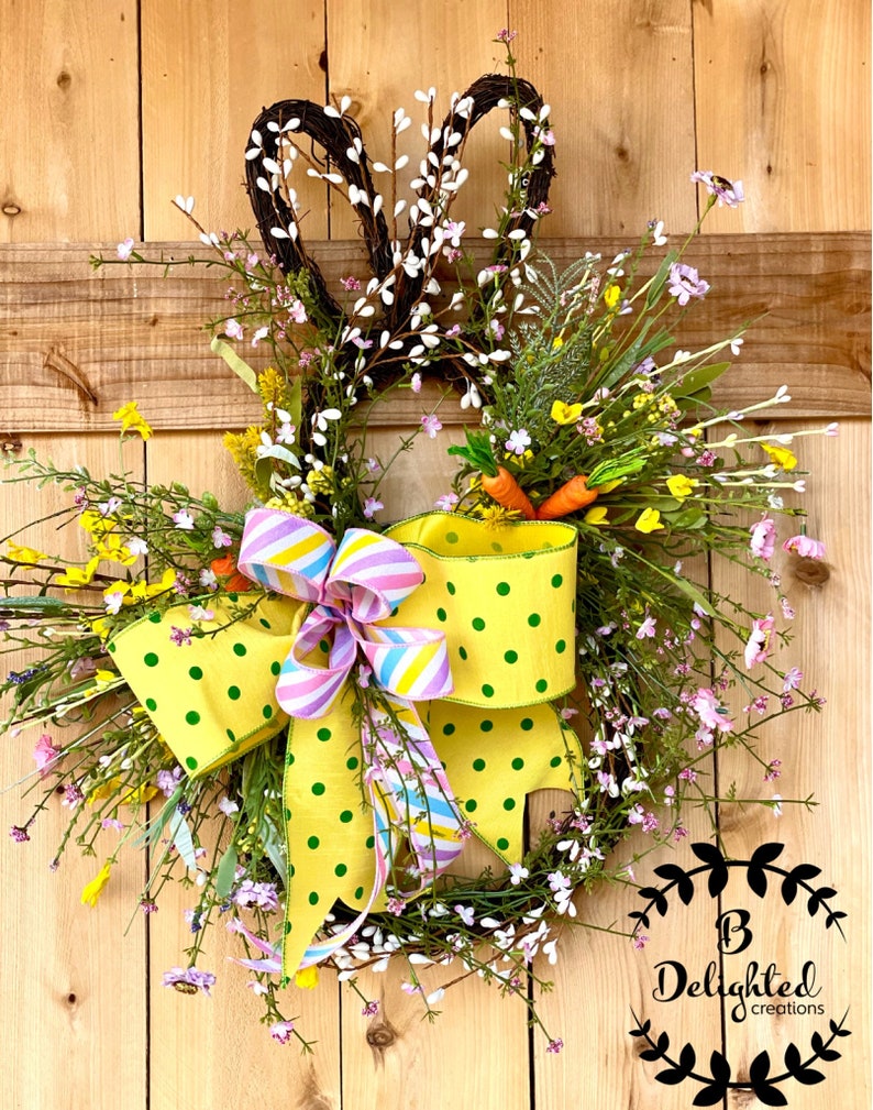 Easter Wreath Front Door Decor Spring Wreath Door Hanger Etsy