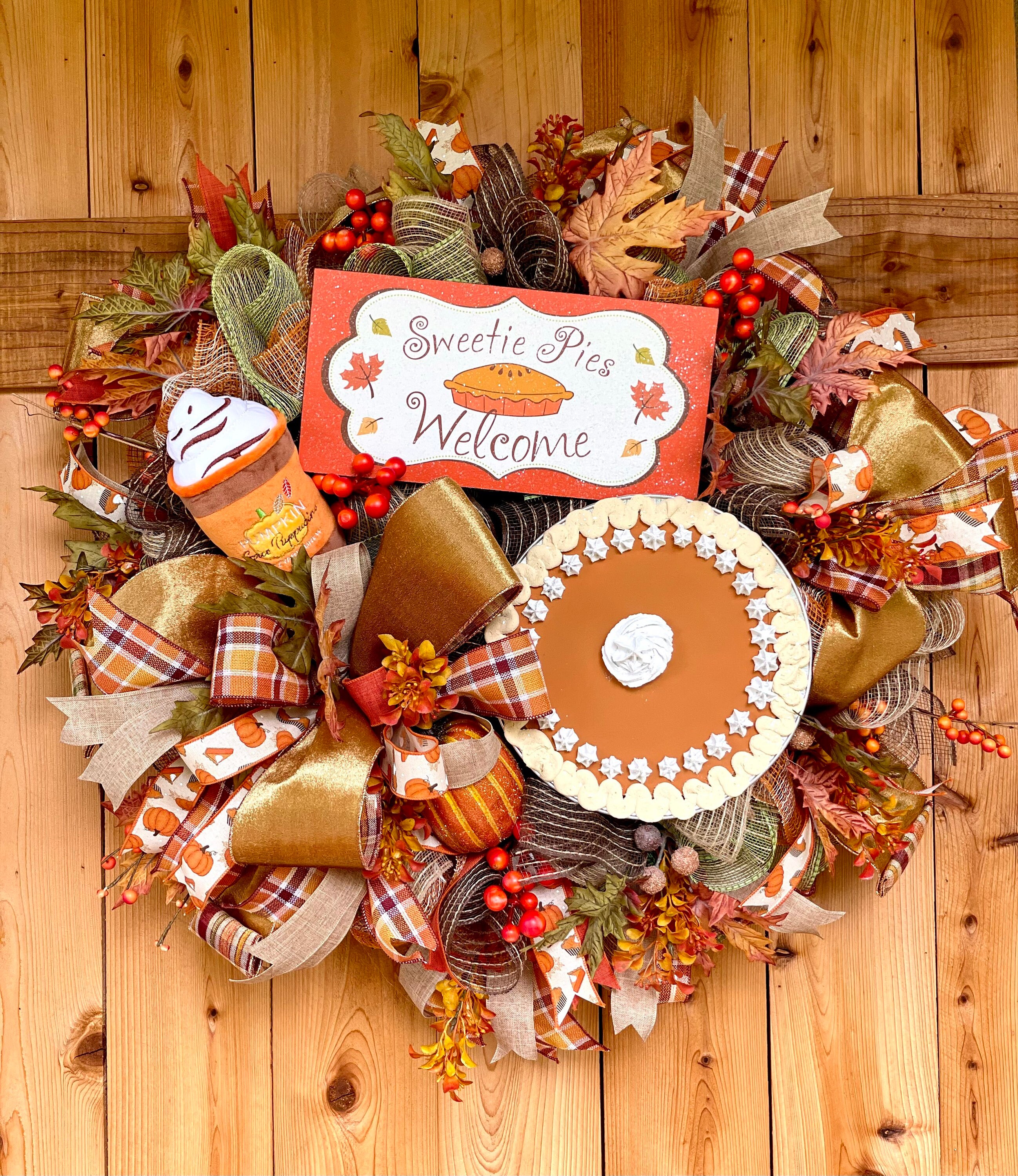 Fall Wreath, Front Door Decor, Floral Wreath, Wreath With Pumpkins ...