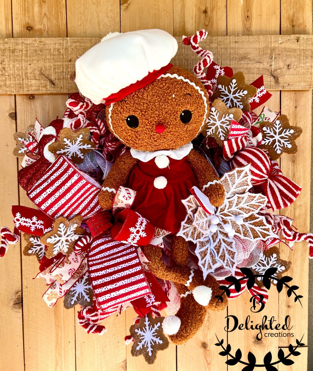 Christmas Wreath, Front Door Wreath, Whimsical Decoration, Candy Wreath ...