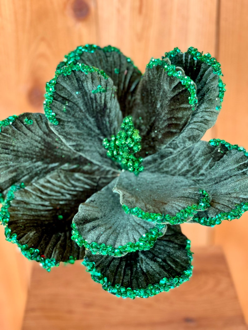 Glitter Flower Glitter Magnolia Spray Red Glitter Spray Etsy