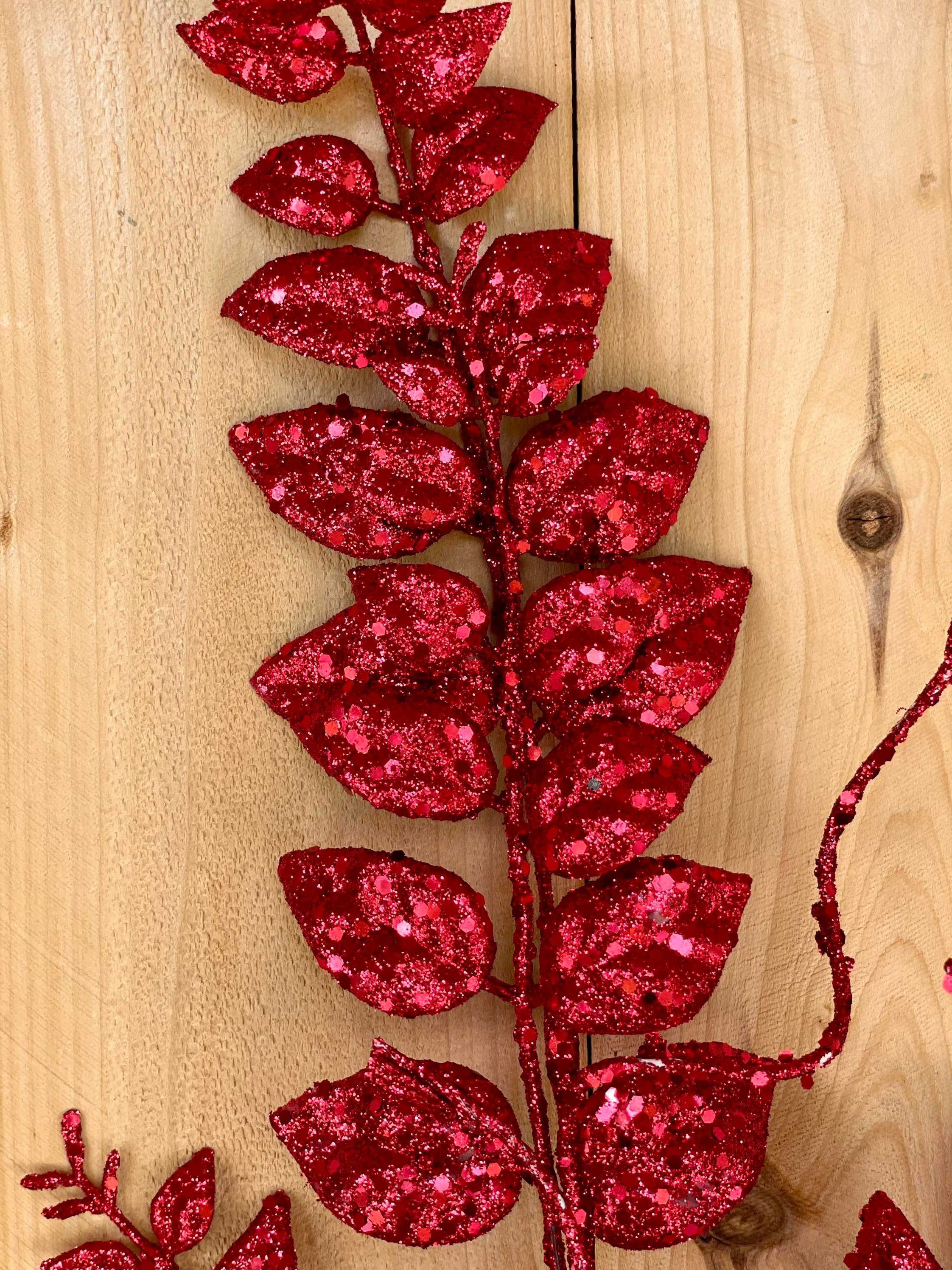 35 Glitter Spray Glitter Leaf Spray Red Glitter Spray Etsy