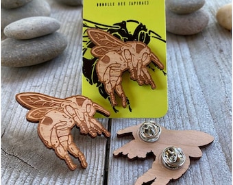 Wooden Bumblebee Pin
