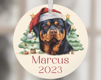 Rottweiler Custom Ornament, Personalized Dog Ornament, Dog Name Ornament, Rottweiler Mom, Rottweiler Lover, Rottweiler Christmas Gift