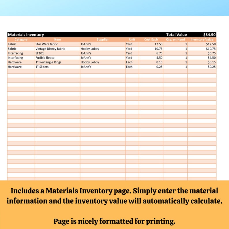 Handmade Item Pricing Worksheet Pricing Calculator Excel Etsy