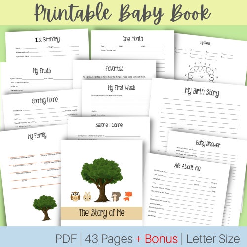 Printable Baby Book // INSTANT DOWNLOAD Etsy