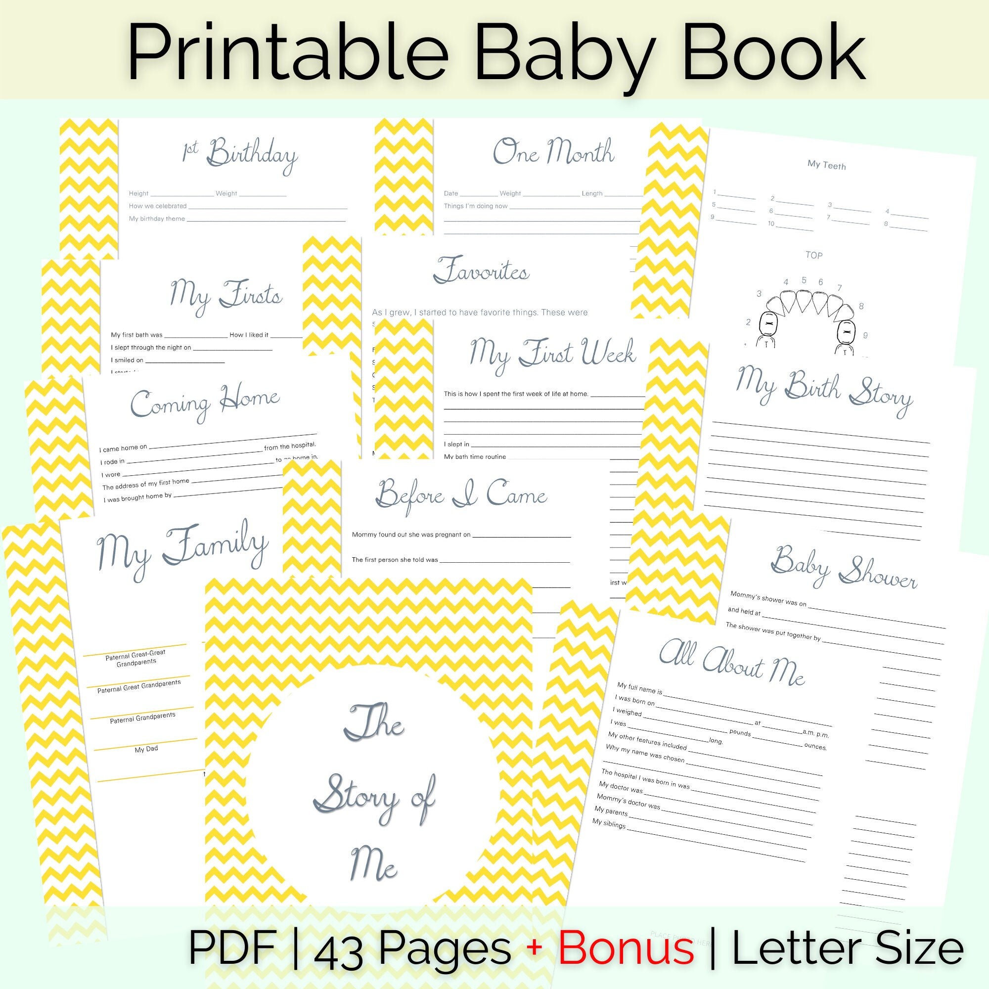 Buy Printable Baby Book Baby Memory Book Baby Keepsake Book Online in