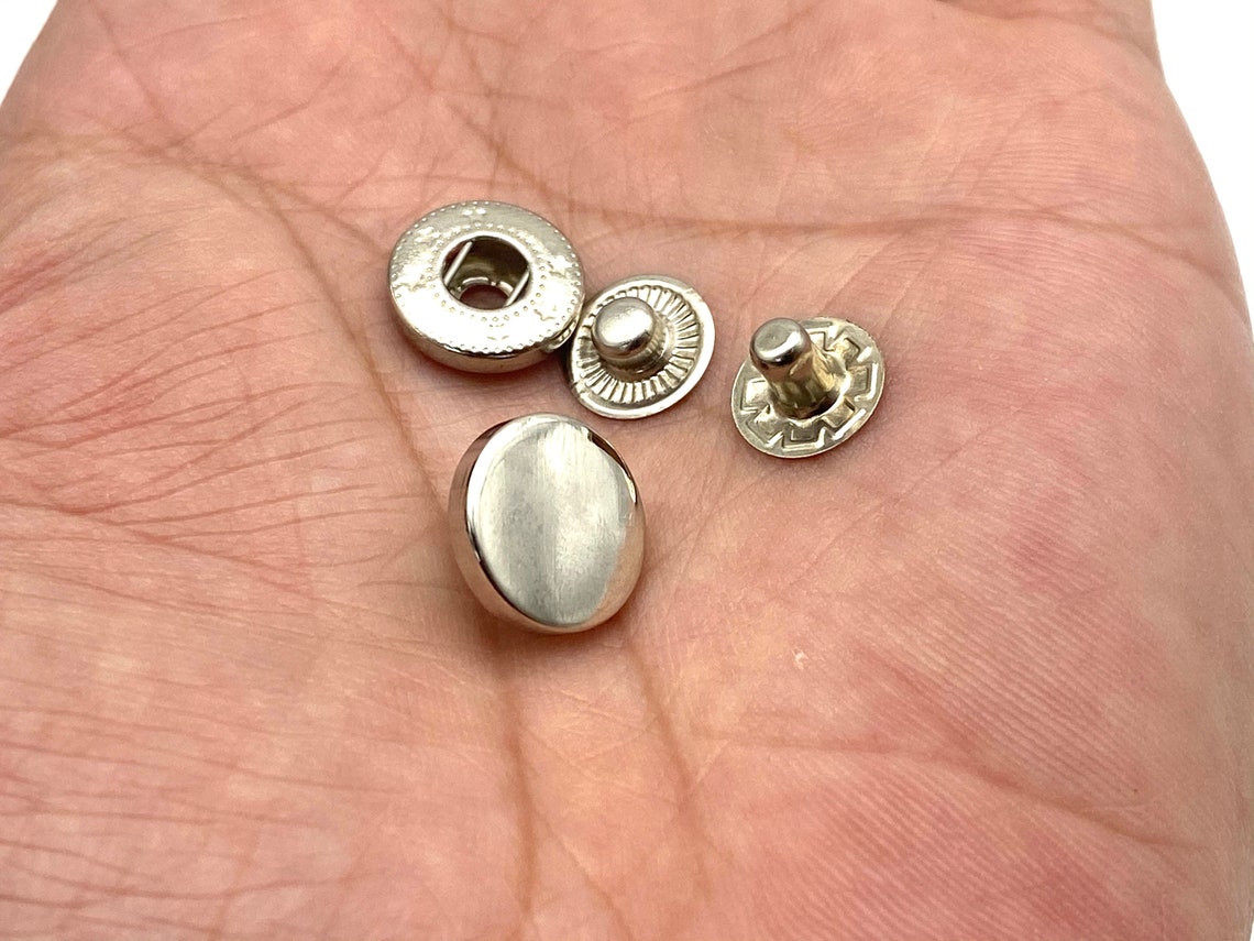 14 Sets of 12mm Flat Cap Zinc Alloy Snap Fastener Buttons Etsy