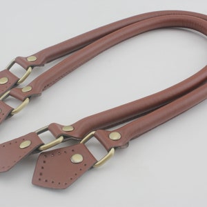 Pair of 22 inch sew in microfiber PU leather bag purse strap handles for purse bag making replacement brown