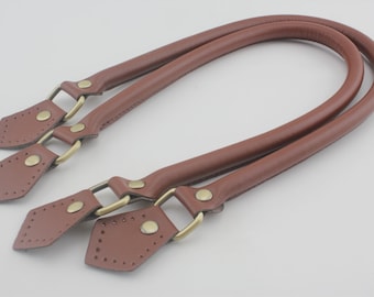 Manici per borsa in microfibra marrone da 22", tracolle per borsa - Coppia
