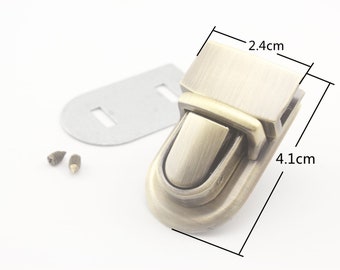 24mm x 41mm Press tongue thumb latch lock  clutch purse handbag Bag lock Gunmetal Anti bronze Gold Nickel