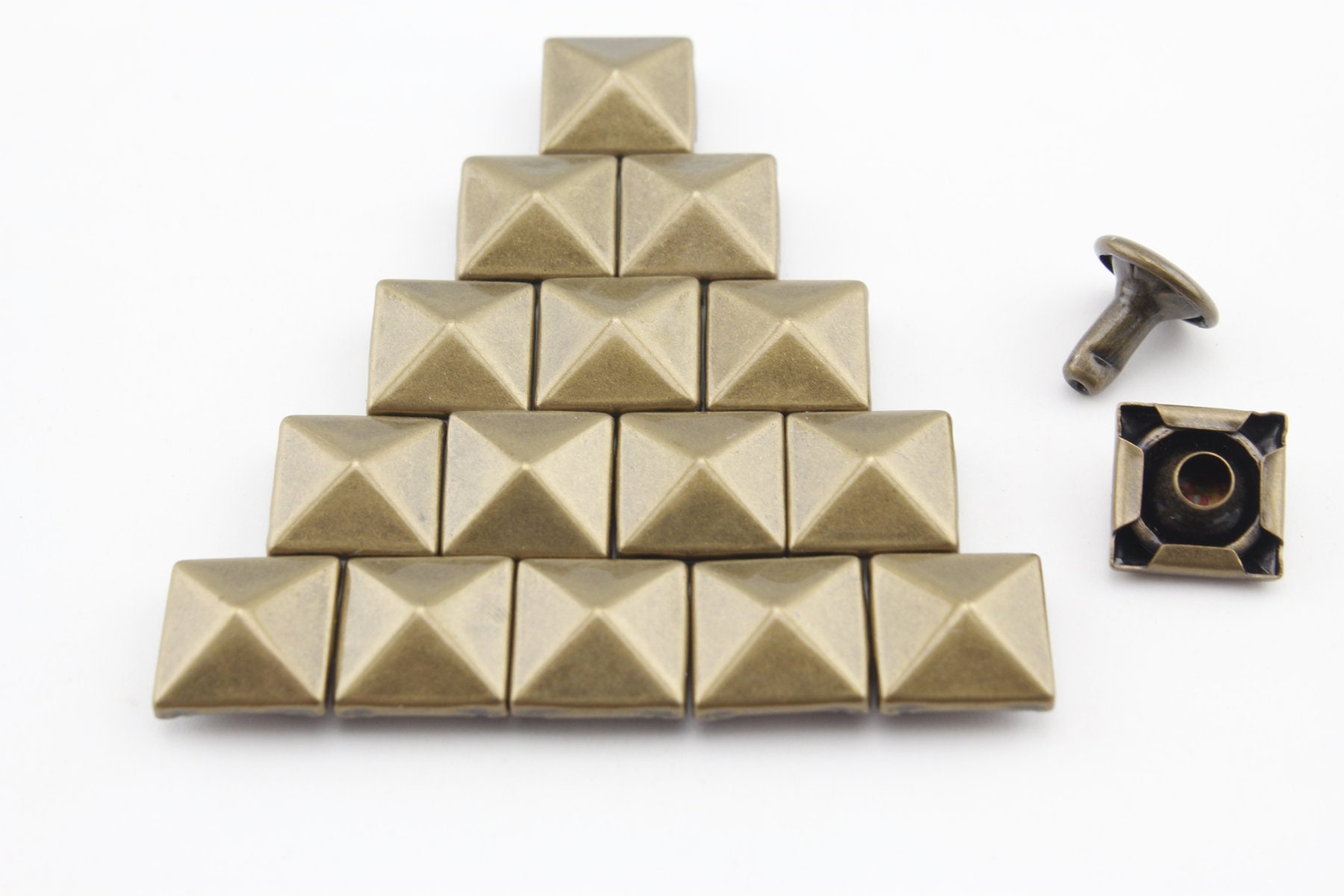 Pyramid Stud Rivet 50 Sets Solid Brass Pyramid Stud Rivets - 10mm - Etsy