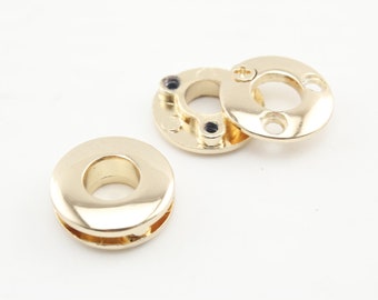 Gold Alloy Screw-In Eyelet Grommets: 8mm Purse Bag Hardware (8 Sets)