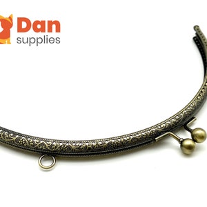 8  inch 20.5 cm half round sew on coin bag purse pouch frame hardware supply with chain loops  Anti bronze