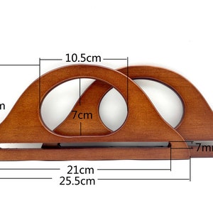 Par de asas de madera para bolsos de 10 pulgadas y 25,5 CM para tejer bolsos y monederos imagen 2