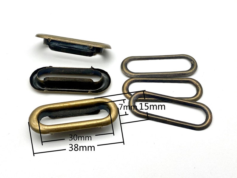 40 sets of 1 3/16 inch 30mm oval oblong grommets eyelets for fabric leather purse Nickel Gunmetal Anti brass Bronze image 7