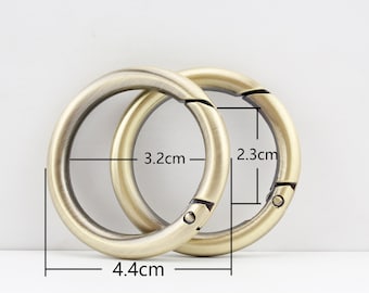 a pair of 1.25 inch 32mm  spring open O ring push gate ring for purse making Nickel Light gold Anti bronze Gunmetal