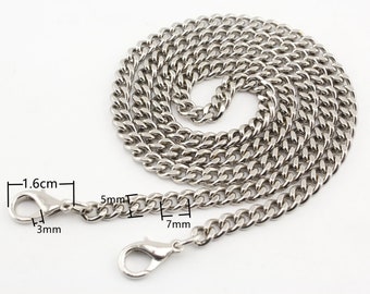 68cm (5mmx7mm)  purse chain for bag wallet purse handbags clutch Chain strap with clip replacement hardware Nickel