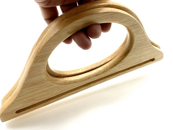 6 Pack Round Wood Handbag Handles - DIY Purse Making Replacement Handles