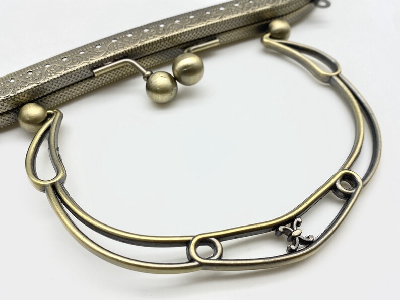 8 inch 20cm Sew on bag purse frame clasp with handle hardware Etsy
