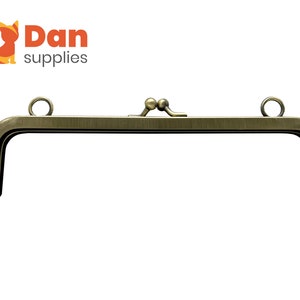 7 1/2  inch 19cm rectangle coin bag purse pouch frame glue in  hardware supply with chain loops  Anti bronze