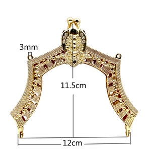 4 3/4 inch 12 cm Vintage fancy Zinc alloy Emboss screws on coin bag purse pouch frame hardware supply Anti bronze image 8