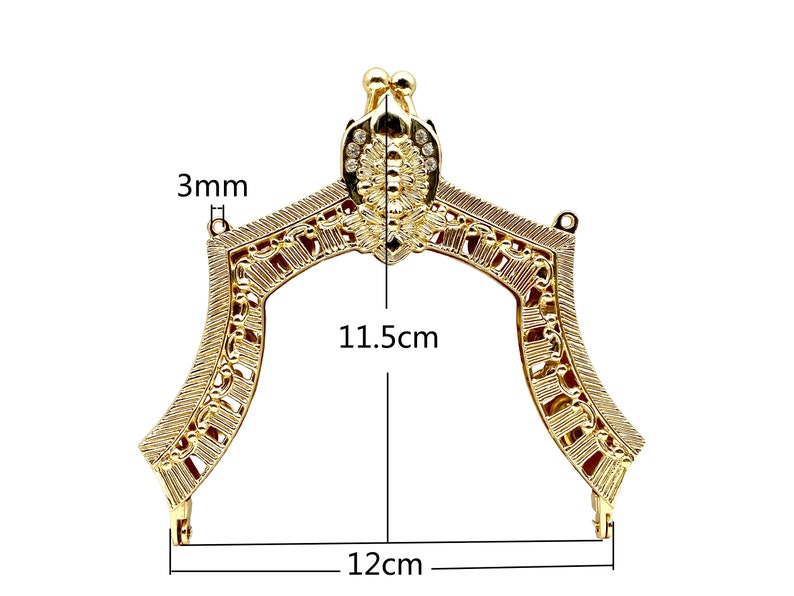 4 3/4 inch 12 cm Vintage fancy Zinc alloy Emboss screws on coin bag purse pouch frame hardware supply Anti bronze image 8