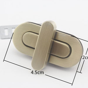 20mm x 45 mm Oval twist turn lock for purse bag wallet clutch making locks hardware Nickel Anti bronze Light gold gunmetal