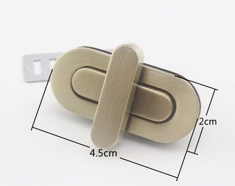 20mm x 45 mm Cierre de giro ovalado para el embrague de la cartera de la cartera de la cartera haciendo cerraduras hardware Nickel Anti bronce Metal de oro claro