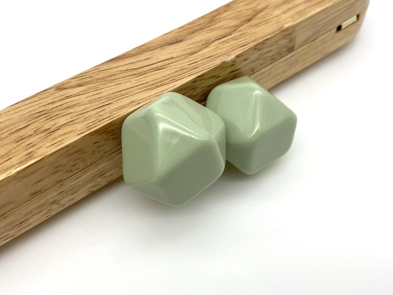 8 Zoll 20cm Süßigkeiten Perle natürliche Schraube auf Holz Tasche Geldbörse Rahmen Versorgung Mint green 0M154