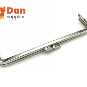 7 1/8 inch x 2 inch 18cm rectangle Bag purse pouch frame glue in hardware supply Nickel