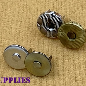 20 conjuntos de fechos de couro magnéticos finos de 10mm, fechos magnéticos para bolsa, bolsa, carteira de embreagem, níquel/anti bronze