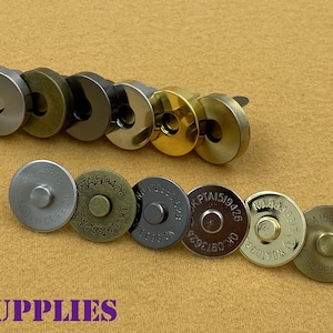 20 conjuntos de fechos magnéticos de couro de 18mm, fechos magnéticos para bolsa, bolsa, carteira, níquel/anti latão/anti bronze/ouro